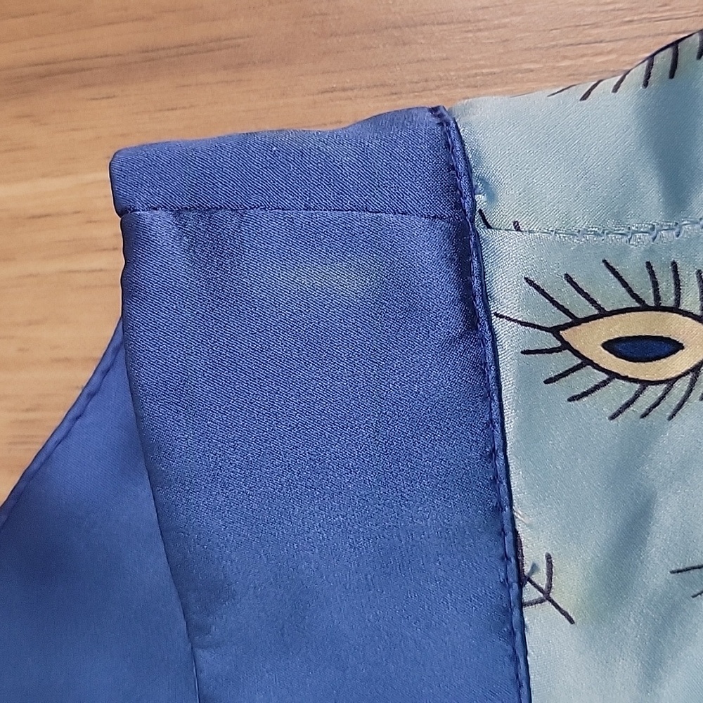 Voom by Joy Han Blue Peacock  Silk Tank Style Dress - Picture 15 of 15